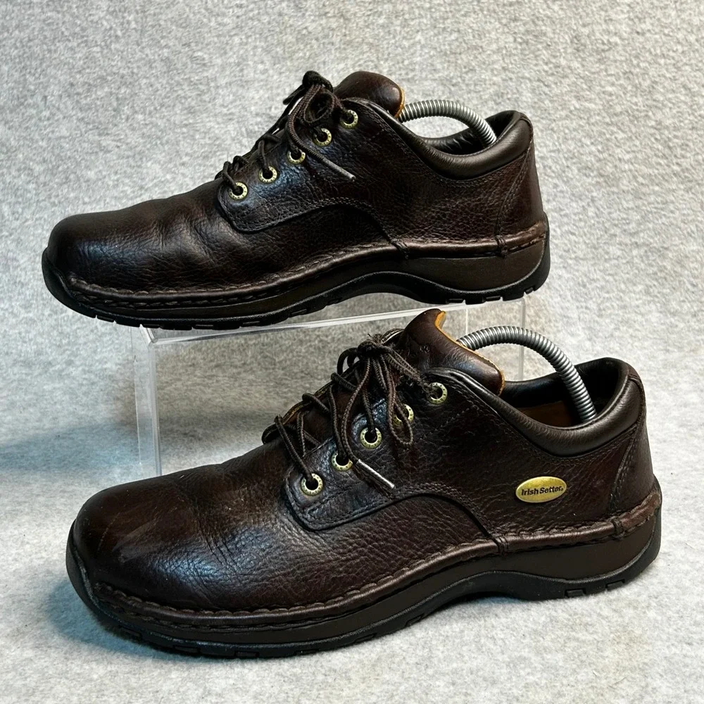 Men's Irish Setter Voyager 3853 Brown Leather Oxford Work Shoes 9.5D Slip Resist
